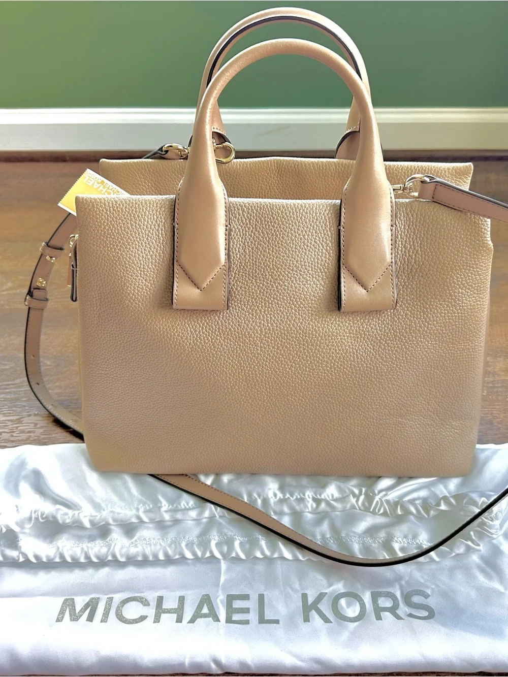 NEW Michael Kors Rollins satchel in taupe. Retails for $368